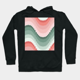 Bargello waves pattern pink and green Hoodie